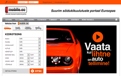 Eestisse jõudis Euroopa suurim automüügiportaal mobile.de
