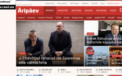 Äripäeva veebileht kaevandas külastajate arvutitega krüptoraha