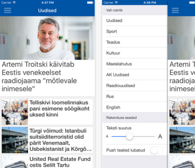 ERR-i uudiseid saab nüüdsest lugeda mugavast mobiilirakendusest
