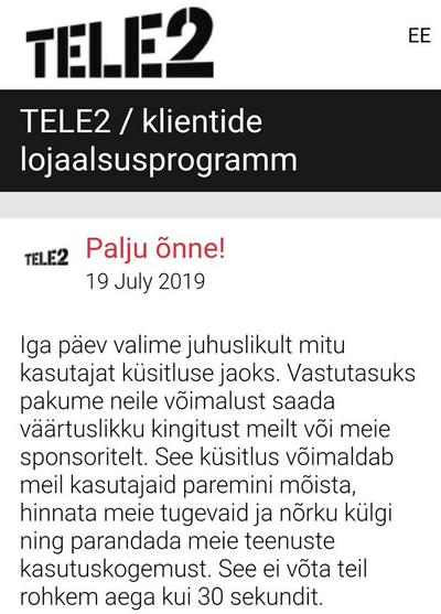 Ettevaatust! - Levimas on uus Tele2 logoga petuskeem