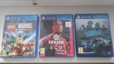 PS4 mängud Lego Marvel Superheroes, FIFA20, Need for Speed