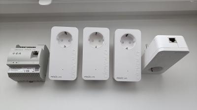 Devolo Magic LAN 2 võrk üle elektrikaablite (Powerline) - 1*DIN elektrikilpi, 4*voolupistikusse