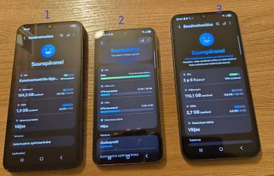 3 nutitelefoni - Samsung S23 , A34 ja A15