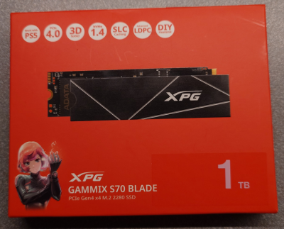 1TB PCIe Gen4x4 NVMe SSD - XPG GAMMIX S70 BLADE
