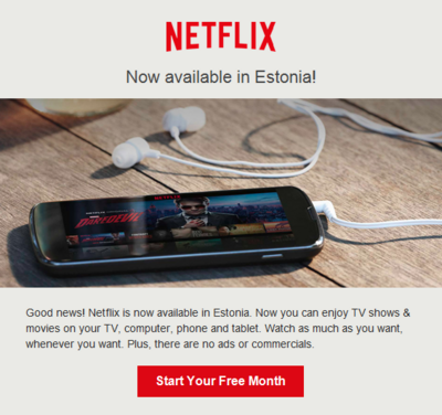 Netflix laienes Eestisse