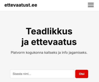 Andmekaitse inspektsioon peatas juurdepääsu ettevaatust.ee veebilehele