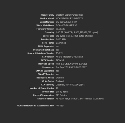 3.5" 4TB HDD, WD Purple Pro, WDC WD40PURX-64NZ6Y0