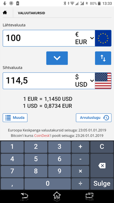 Hinnavaatluse valuutakalkulaator hv.ee/vk