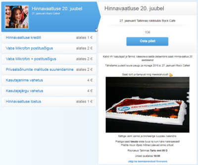 Hinnavaatluse 20 juubeli puhul jaanuari lõpuni HV-krediit 50% lisakoefitsendiga. Kasuta soodsat võimalust!