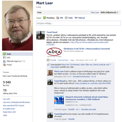 Mart Laari Facebook lehel toimub tsensuur - kas uue (vaikiva) ajastu algus?