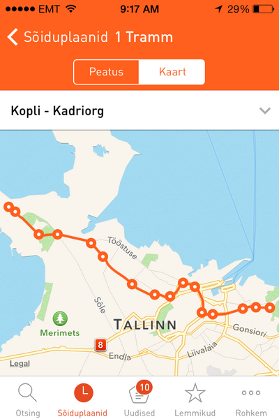 Tallinlased saavad tasuta ühistranspordiäppi TRAFI nüüd ka mobiilse internetita kasutada