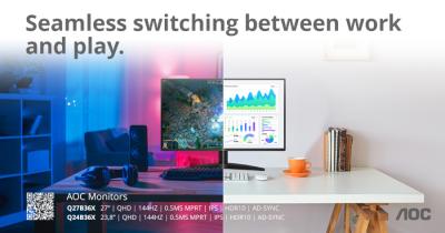 AOC Q24B36X ja Q27B36X: QHD monitorid, millega saab kõvasti tööd teha ja sujuvat mängu nautida