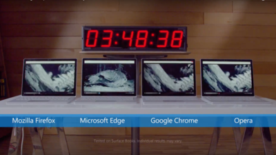 Microsofti video näitab, kui hullult Chrome'i brauser sülearvuti akule mõjub