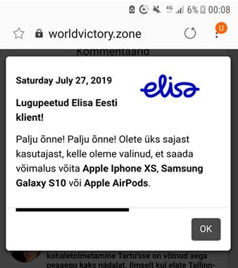 Elisa hoiatab petuskeemi eest, kus ettevõtte nime alt loositakse välja auhindu