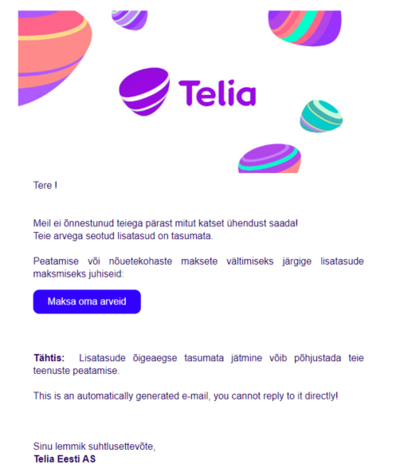 Ettevaatust! Telia nimel saadetakse õngitsuskirju