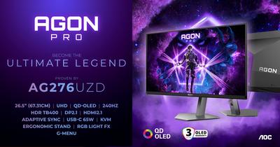 4k resolutsioon ja 240Hz: AGON by AOC tõstab loori uuelt QD-OLED monitorilt