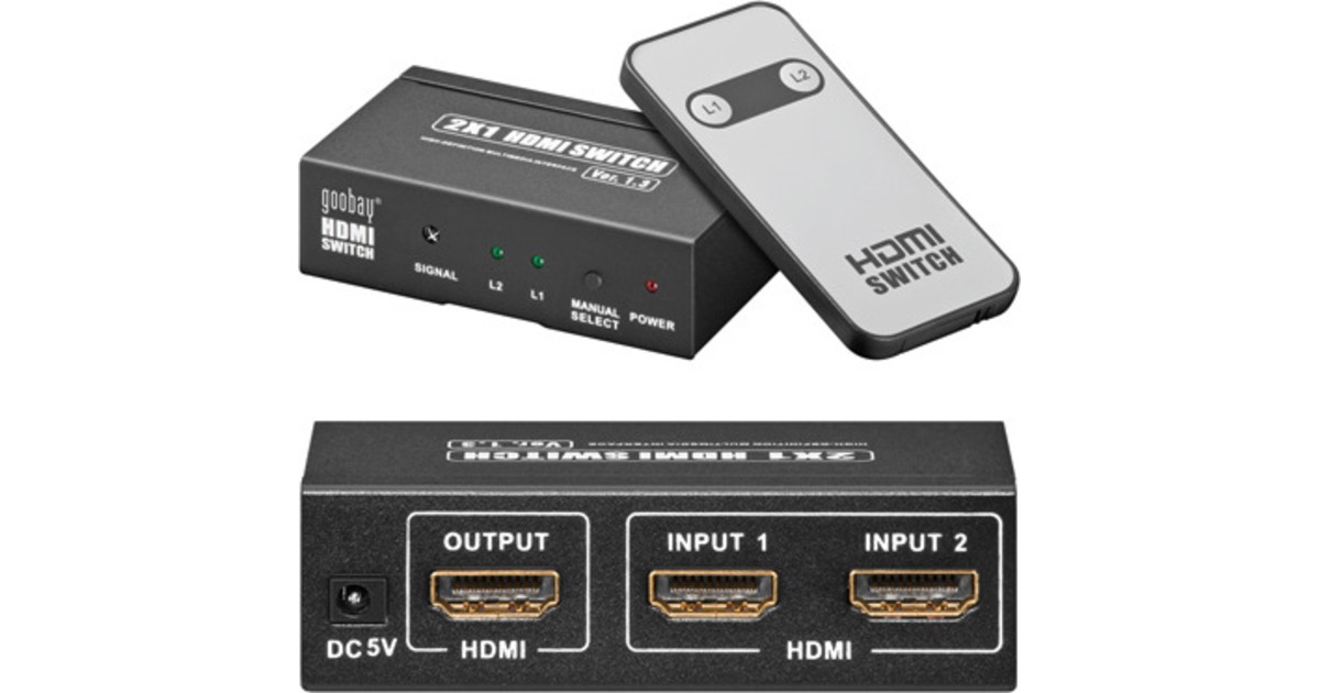 Goobay HDMI 2 sisse / 1 välja, kaugjuhtimispuldiga (3D, Full HD, HDCP, HDMI 1.3b tugi) | Hinnavaatlus - Tehnikakaupade hinnavõrdlus- ja IT- teemaline - leia soodsaim hind!