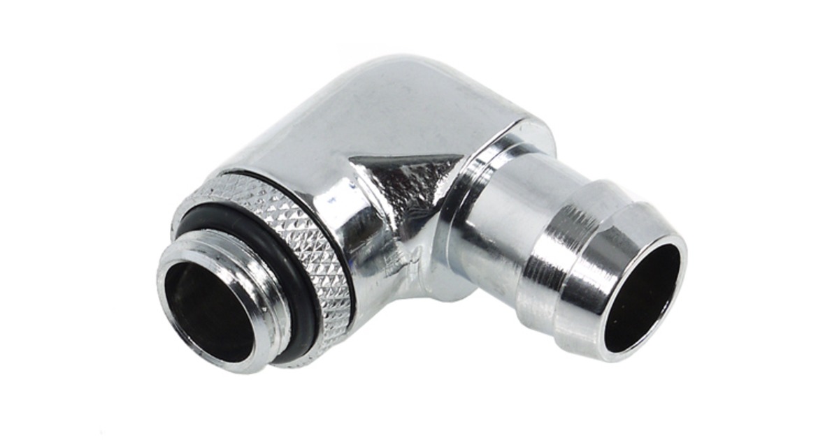 Alphacool 13mm Barbed Fitting 90° Revolvable G1//4/" 1//2/" Chrome