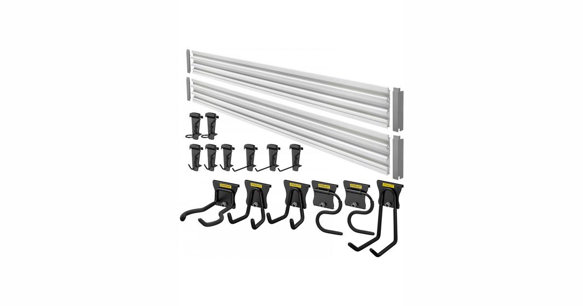Stanley STST22000-1 Rails Vesatrack + 18 Crochets - Organisation Atelier Et Garage - Multicolore