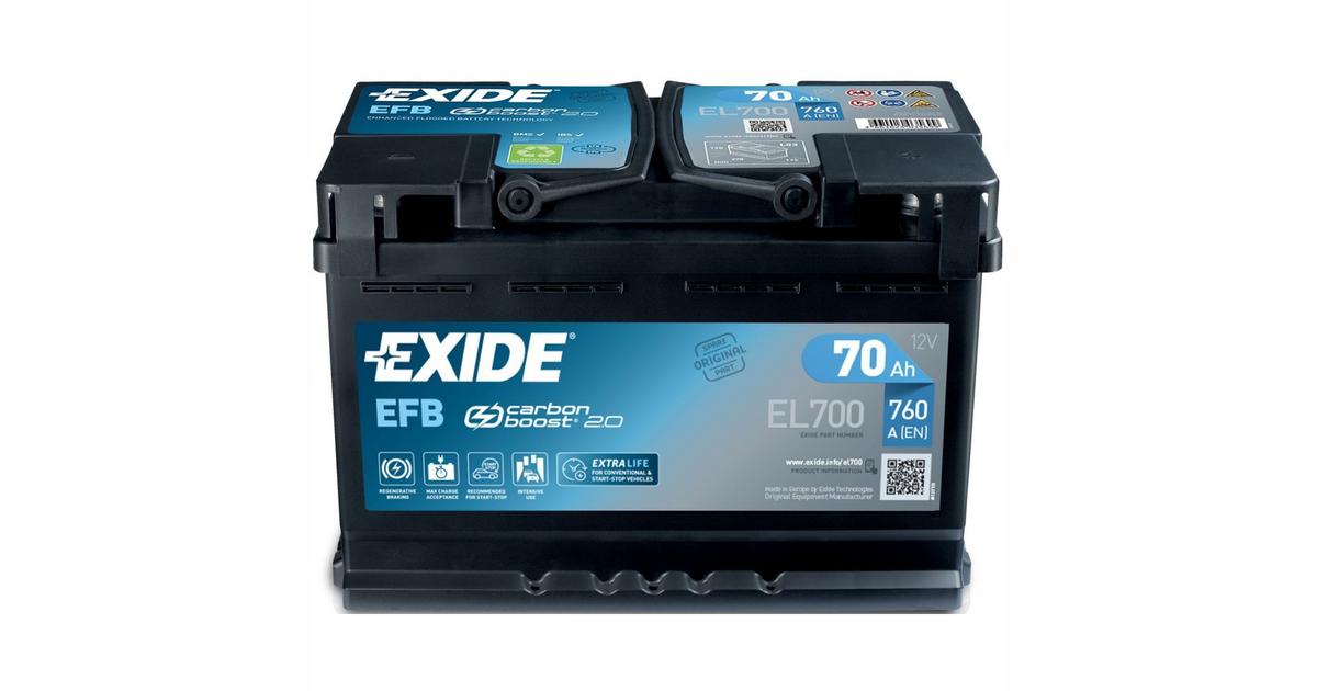SALOME AUTO AUTOAKU EXIDE EFB 70AH 720A 278X175X190MM Hinnavaatlus Tehnikakaupade