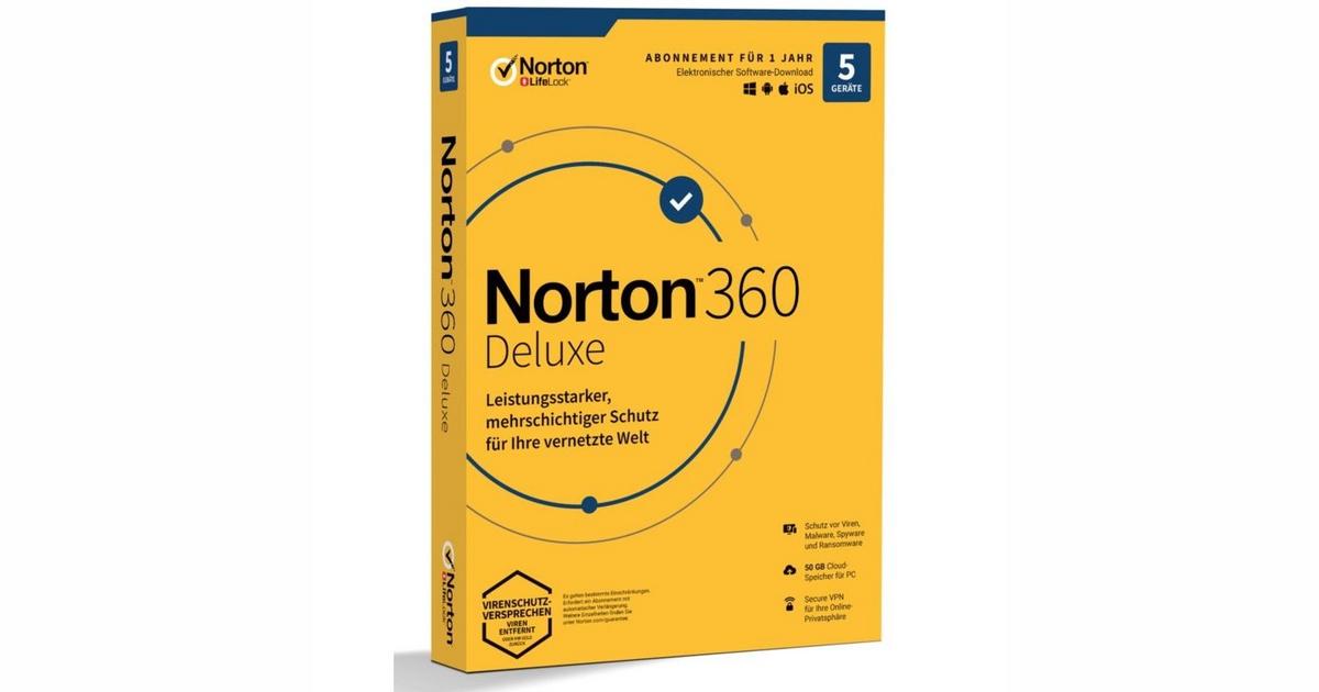 Norton 360 Deluxe 5 Geräte 3 Jahre Symantec Norton LifeLock 360 Deluxe 5 devices 1 year Generic BOX