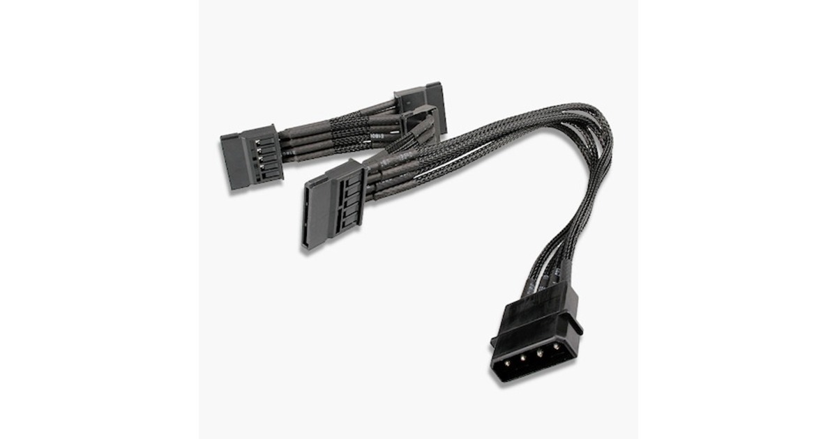 Nzxt Molex To Sata Adapter X Cm Black Hsg Sleeved Black