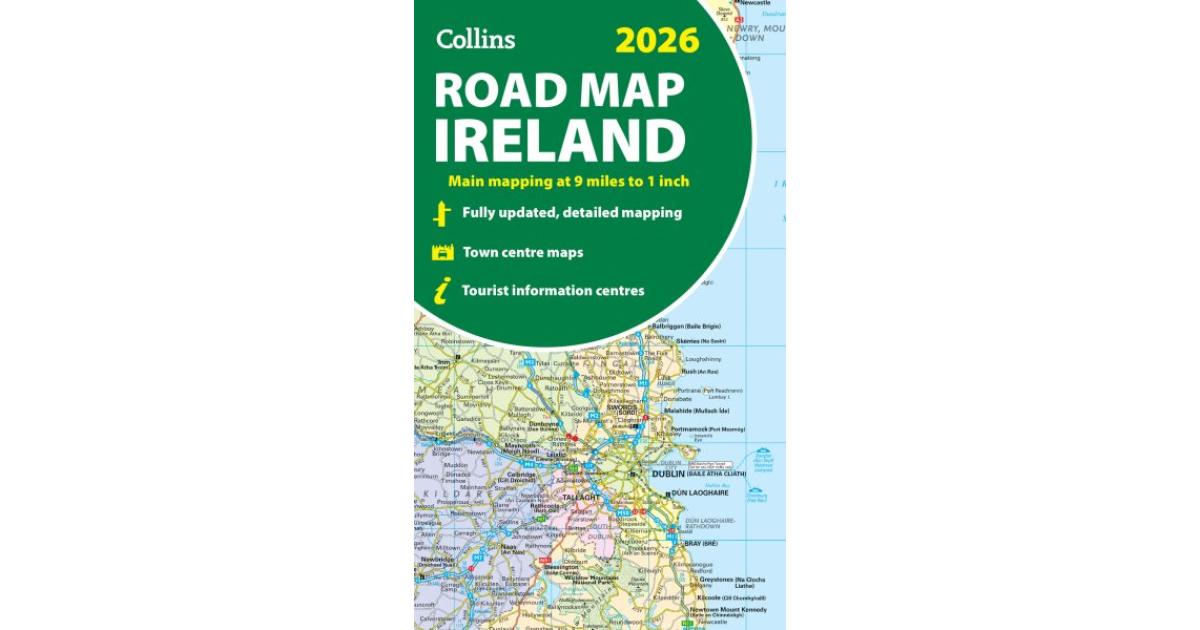 Publishers 2026 Collins Road Map Of Ireland Clear And 