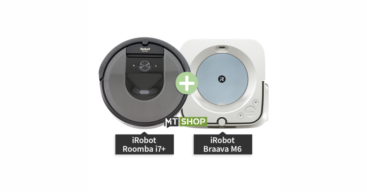 iRobot SET Roomba i7+ (robot hoover) + Braava jet m6 (robot mop
