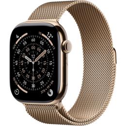 Apple Watch Series 11 GPS + Cellular 46mm Gold Titanium Case with Gold Milanese Loop - M/L
