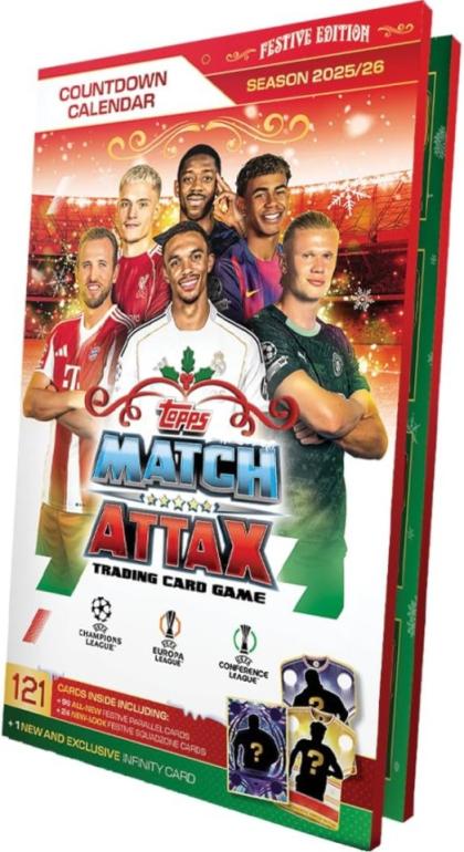 Topps jalgpallikaartide advendikalender Match Attax 2025/26