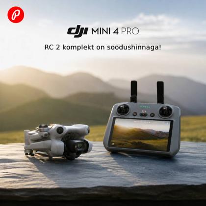 DJI Mini 4 Pro + RC 2 pult kombo on suvehinnaga!